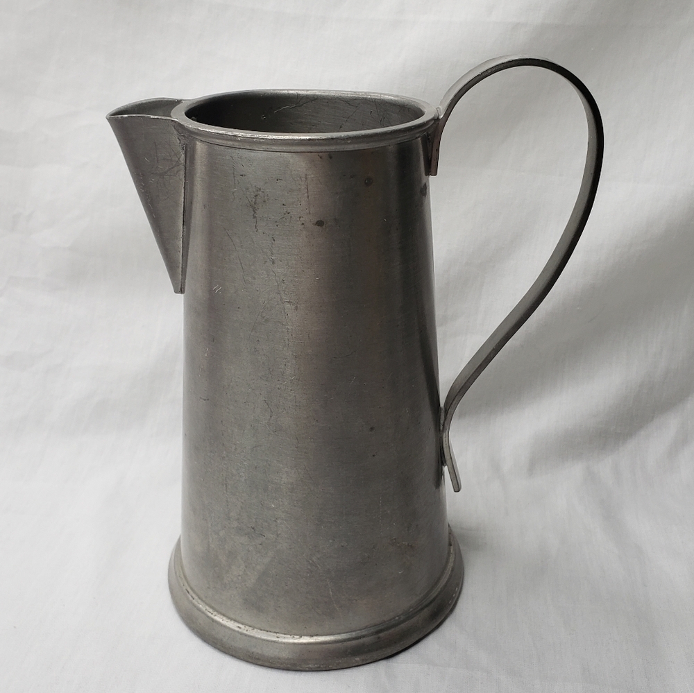 Vintage Wallace Pewter Sheffield England Distressed Tall Creamer Pitcher